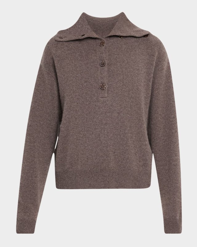 Premium Cashmere Spread-Collar Sweat